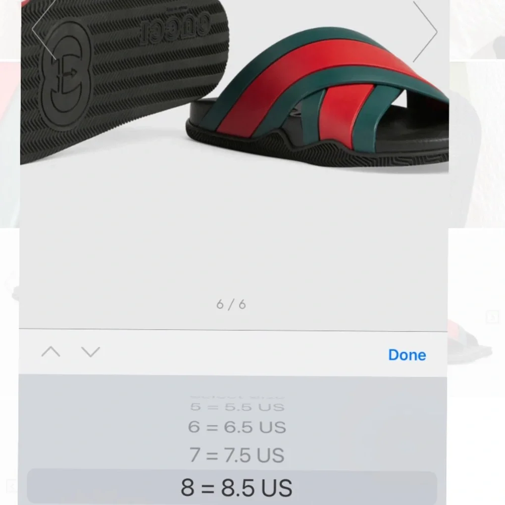 Gucci Red and Green Men's Sandals - Picture 3 of 16